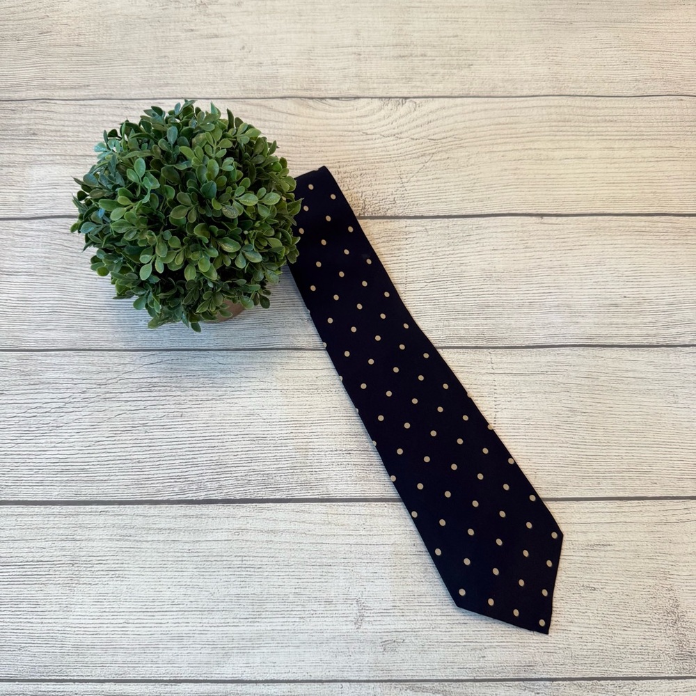Polo by Ralph Lauren Dark Blue Tie with Gold Dots